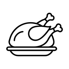 carved turkey on platter icon
