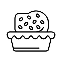 cornbread icon, mental health day line art, mental health day icon - simple black line art icon of cornbread, for mental health day celebrations. mental health day vector art.