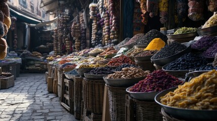 Market stall with spices.