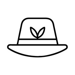 farmer s hat icon, mental health day line art, mental health day icon - simple black line art icon of farmer s hat, for mental health day celebrations. mental health day vector art.