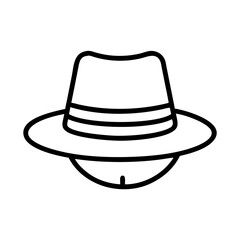 farmer s hat icon, mental health day line art, mental health day icon - simple black line art icon of farmer s hat, for mental health day celebrations. mental health day vector art.