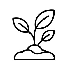 plant sprouting icon, mental health day line art, mental health day icon - simple black line art icon of plant sprouting, for mental health day celebrations. mental health day vector art.