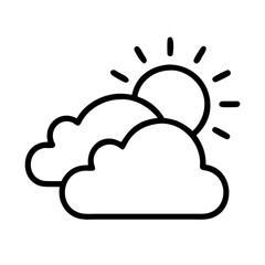sunlight shining through clouds icon