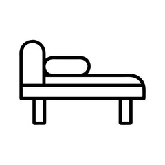 therapy couch icon, mental health day line art, mental health day icon - simple black line art icon of therapy couch, for mental health day celebrations. mental health day vector art.