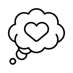 thought cloud with heart icon