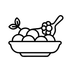 cranberry sauce icon, thanksgiving line art, thanksgiving icon - simple black line art icon of cranberry sauce, for thanksgiving celebrations. thanksgiving vector art.