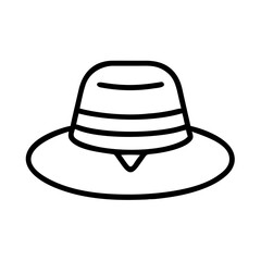 farmer s hat icon, mental health day line art, mental health day icon - simple black line art icon of farmer s hat, for mental health day celebrations. mental health day vector art.