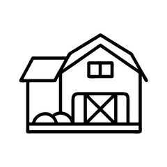 farmhouse icon, mental health day line art, mental health day icon - simple black line art icon of farmhouse, for mental health day celebrations. mental health day vector art.