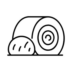 hay bale icon, thanksgiving line art, thanksgiving icon - simple black line art icon of hay bale, for thanksgiving celebrations. thanksgiving vector art.