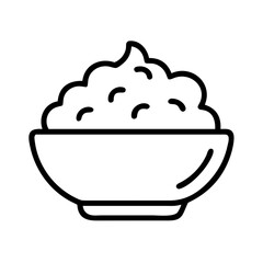 mashed potatoes icon, thanksgiving line art, thanksgiving icon - simple black line art icon of mashed potatoes, for thanksgiving celebrations. thanksgiving vector art.