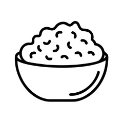 mashed potatoes icon, thanksgiving line art, thanksgiving icon - simple black line art icon of mashed potatoes, for thanksgiving celebrations. thanksgiving vector art.
