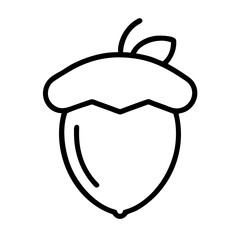 acorn icon, thanksgiving line art, thanksgiving icon - simple black line art icon of acorn, for thanksgiving celebrations. thanksgiving vector art.