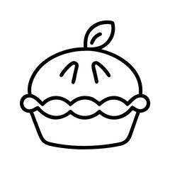 apple pie icon, thanksgiving line art, thanksgiving icon - simple black line art icon of apple pie, for thanksgiving celebrations. thanksgiving vector art.