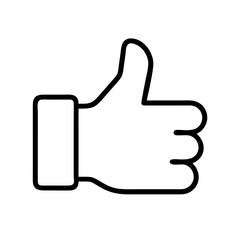 Obraz premium thumbs up icon, boss’s Day line art, boss’s icon - simple black line art icon of thumbs up, symbolizing boss’s Day celebrations. boss day vector art.