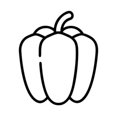bell pepper icon, vegan day line art, vegan day icon - simple black line art icon of bell pepper, for vegan day celebrations. vegan day vector art.
