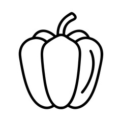 bell pepper icon, vegan day line art, vegan day icon - simple black line art icon of bell pepper, for vegan day celebrations. vegan day vector art.