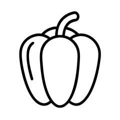 bell pepper icon, vegan day line art, vegan day icon - simple black line art icon of bell pepper, for vegan day celebrations. vegan day vector art.