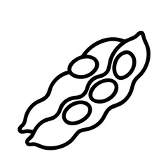 edamame beans icon, vegan day line art, vegan day icon - simple black line art icon of edamame beans, for vegan day celebrations. vegan day vector art.