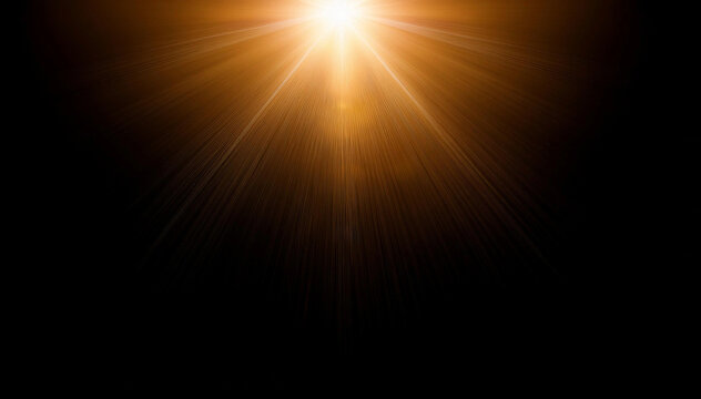 Destello de lente en fondo negro