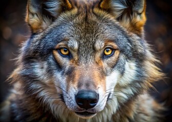 Obraz premium Drone Photography: Closeup Wolf Head Skin Texture - High-Resolution Wildlife Image
