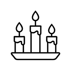 candlelight icon, bonfire night line art, bonfire night icon - simple black line art icon of candlelight, for bonfire night celebrations. bonfire night vector art.