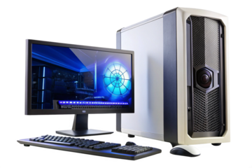 computer monitor with mouse