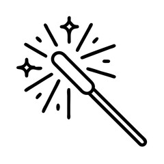 sparkler icon, bonfire night line art, bonfire night icon - simple black line art icon of sparkler, for bonfire night celebrations. bonfire night vector art.