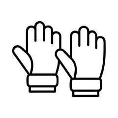 warm gloves icon, bonfire night line art, bonfire night icon - simple black line art icon of warm gloves, for bonfire night celebrations. bonfire night vector art.