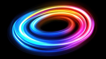 Abstract Colorful Light Swirl on Dark Background