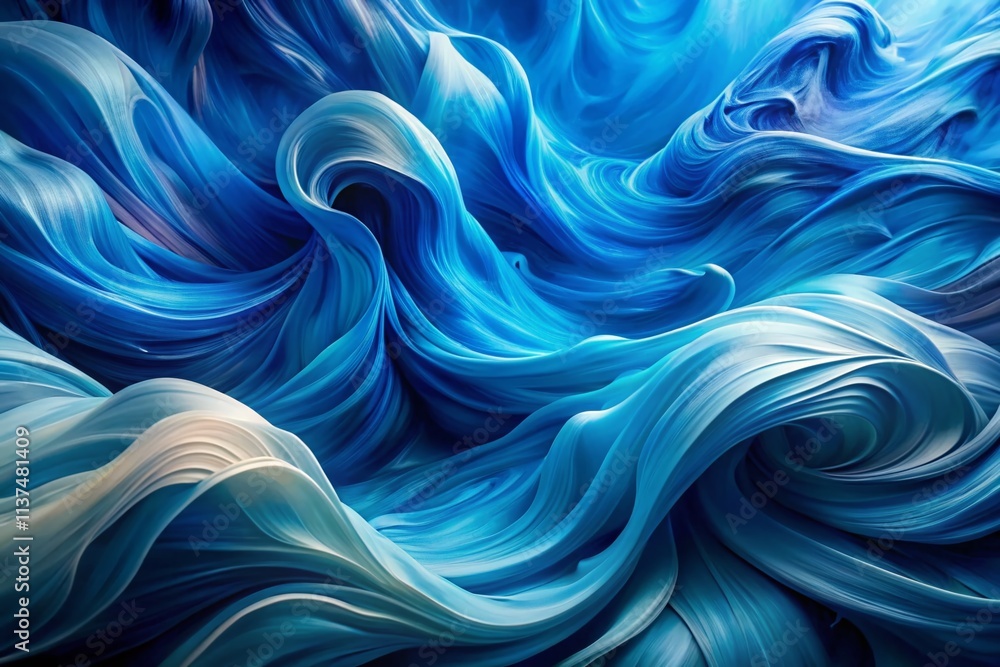 Poster dynamic abstract blue paint strokes creating a textured background with long exposure effects for mo