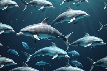 Fototapeta premium 3D Dolphin Fish Design