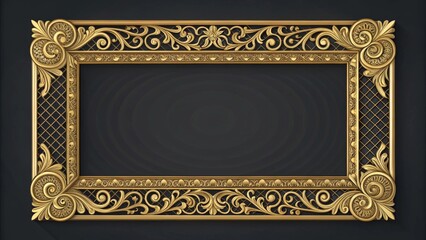 gold frame on black