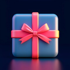 Colorful Gift Box with Ribbon on Dark Background