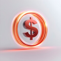 Obraz premium Vibrant Dollar Sign with Circular Glow Effect