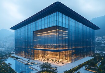 Modern Glass Building Cityscape Architectural Design