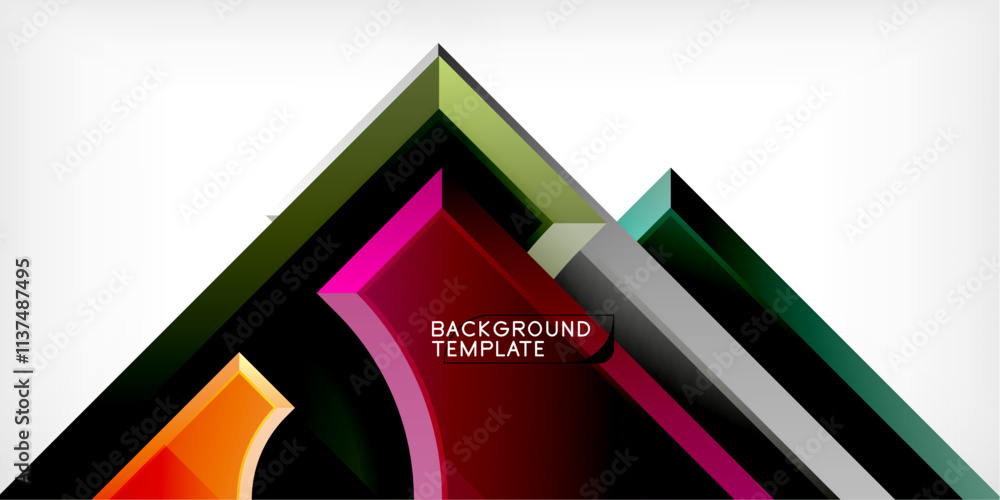 Poster Geometric design abstract background - circles and triangles
