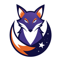 Galactic Fox mascot logo design