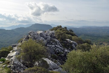 Mountain landscape in Turkey. A mountain landscape from a bird's-eye view.