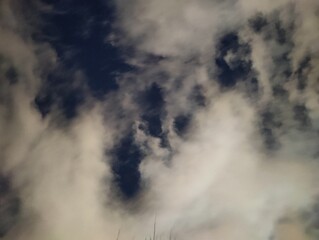 Mystical Cloud Formations Under the Night Sky: A Canvas of Shadows and Dreams