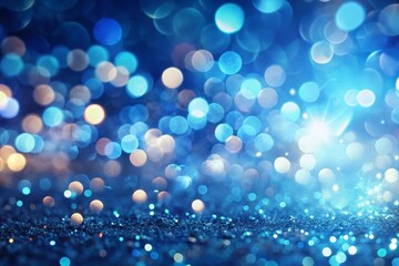 Ethereal Blue Bokeh Lights Abstract Background: Stunning Celestial Wallpaper