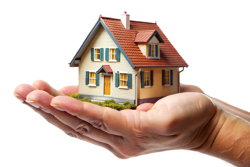 hand holding house