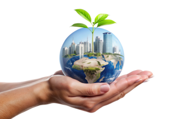 hands holding a earth