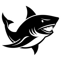 Shark mascot logo vector silhouette