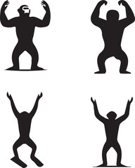 Silhouette of Powerful Gorilla Poses - Adobe Stock