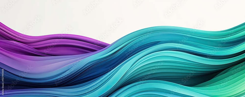 Poster wave abstract background concept. vibrant flowing waves in purple and teal create a dynamic and arti