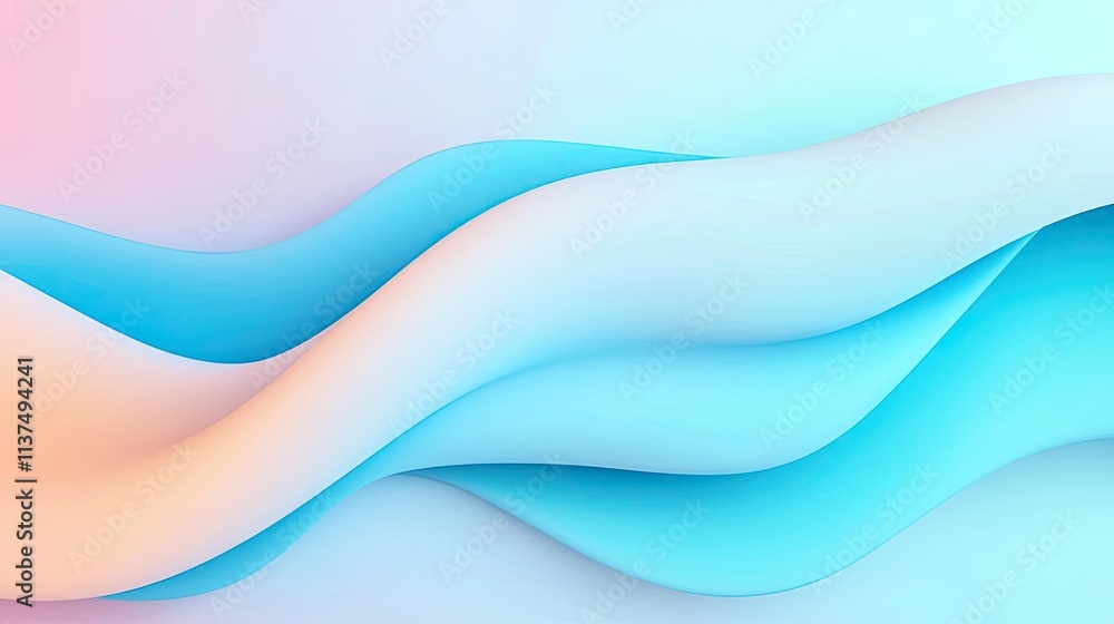 Aufkleber Wave abstract background concept. Abstract wave pattern with soft pastel colors, creating a soothing digital background.