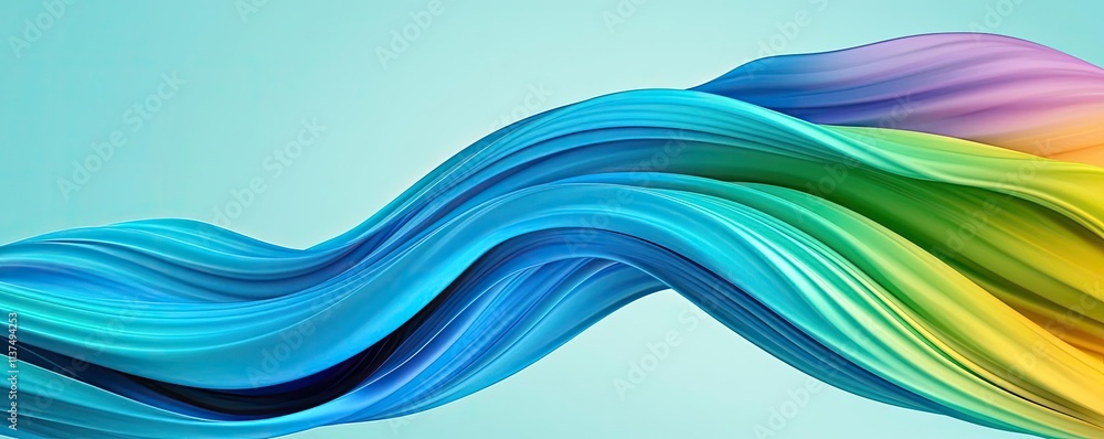 Aufkleber Wave abstract background concept. Abstract colorful waves creating a dynamic and vibrant visual effect.