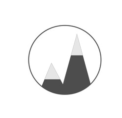 Fototapeta premium Mountain sign on a white background