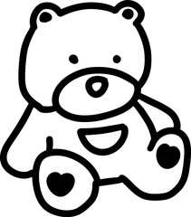 teddy bear cute drawn style for templates.