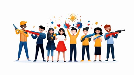 Energetic and Joyful Gathering of Diverse Individuals Celebrating with Music Dance and Vibrant Festivities  A Representation of Inclusiveness Togetherness and Cultural Traditions